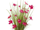 Grasbund mit Blüten pink H 80 cm, Ø 50 cm