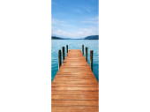 Textilbanner "Bootssteg" braun/blau, 75 x 180cm...