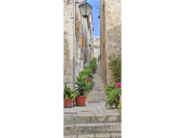 Textilbanner Pflanzengasse 75x180cm, grau/braun...