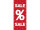 Textilbanner "Sale %-Zeichen" 75 x 180cm, rot/weiss Schlauchnaht oben+unten