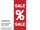 Textilbanner "Sale %-Zeichen" 75 x 180cm, rot/weiss Schlauchnaht oben+unten