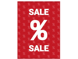 Display-Banner "SALE" rot/weiss 150 x 200cm, inkl. Aufhängung