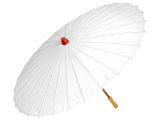 Chinaschirm weiss-uni Ø 80cm, H 88cm