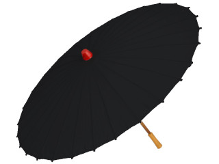 Chinaschirm schwarz-uni Ø 80cm, H 88cm