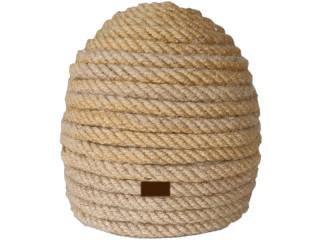 Bienenkorb aus Styro/Seil naturfarben, H 19cm, Ø 17cm