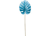 Monstera-Blatt "Color" hellblau L 75cm