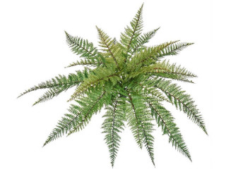 Leder-Farn-Busch grün, Ø 48cm, schwer entflammbar B1, UV-beständig