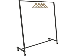 Konfektionstständer "Quadro" schwarz matt,  B 156 x T 50 x H 165cm