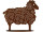 Schaf auf Platte rosteffekt H 45cm x 50cm Metall Standplatte 40 x 12cm