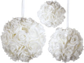 Rosenkugel "foam" weiss mit Aufhänger,...
