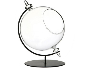 Glas-Globus auf Metallständer Ø 15cm, H 21cm