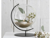 Glas-Globus auf Metallständer Ø 15cm, H 21cm
