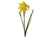 Osterglocke / Narzisse 40cm, gelb, mit Blätter und 4...