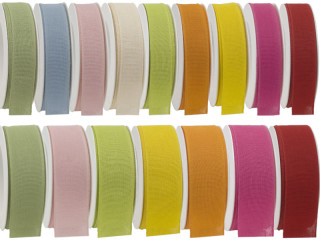 ruban de taffetas "100% Nature" div. couleurs/largeurs