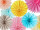 Faltrosette "Pastell" Papier, schwer entflammbar, versch. Grössen und Farben