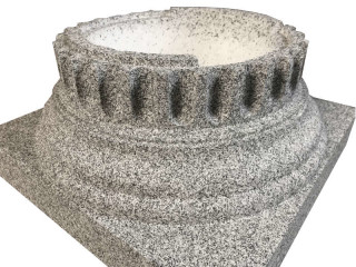 Kapitell/Sockel für Säule Athen 40x40x20cm Styropor granitfarben