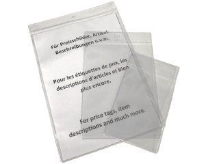 pochettes dinsertion détiquettes de prix format portrait, 100 pcs., diff. tailles
