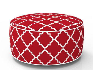 Sitzhocker rot-weiss aufblasbar Ø 53cm, H 23cm, wetterfest