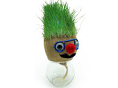 grass head with face, 4 assorted designs, price per piece