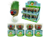 grass head with face, 4 assorted designs, price per piece