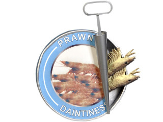 Shrimps in Dose H 7 x Ø 20cm, Holz/Metall