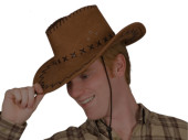 Cowboy-Hut "Elroy" braun, Lederlook