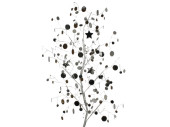 Spiegelbaum mit Sternen H 90cm x Ø 50cm Sterne...
