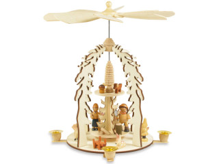 Weihnachtspyramide Holz für 4 Kerzen, H 29cm
