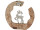 Rentier in Holzkreis Alu/Holz, silber, B 22 x T 2,5 x H 21cm