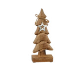 Tannenbaum Holz auf Fuss klein, natur, B 11 x H 27 x T...