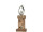 Kerze Holz auf Fuss klein natur/silber B 11 x T 5 x H 27cm, mit Alu-Flamme