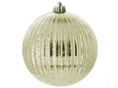 Weihnachtskugel "Bauernsilber" rund gerillt,...