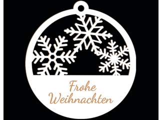 Anhänger L Frohe Weihnachten MDF weiss, Ø 20cm, 1 Stück