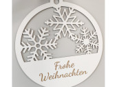 Anhänger L Frohe Weihnachten MDF weiss, Ø...