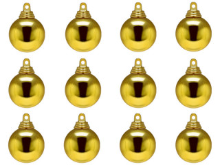 Weihnachtskugel B1 glanz gold, Ø 4cm, 12 Stück