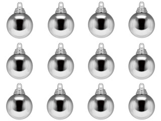 boule de Noël B1 brillant argenté, Ø 4cm, 12 pcs.