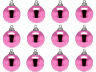 Weihnachtskugel B1 glanz rosa, Ø 6cm, 12 Stück