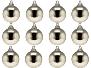 christmas ball B1 shiny taupe, Ø 6cm, 12 pcs.