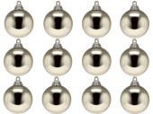 boule de Noël B1 brillant taupe, Ø 6cm, 12 pcs.