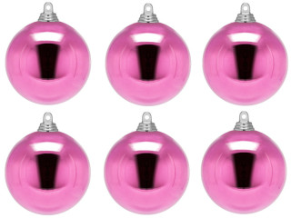 Weihnachtskugel B1 glanz rosa, Ø 8cm, 6 Stück