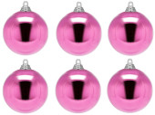 Weihnachtskugel B1 glanz rosa, Ø 8cm, 6 Stück