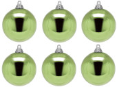 christmas ball B1 shiny light green, Ø 8cm, 6 pcs.
