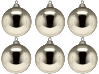 boule de Noël B1 brillant taupe, Ø 8cm, 6 pcs.
