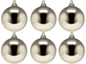 christmas ball B1 shiny taupe, Ø 8cm, 6 pcs.