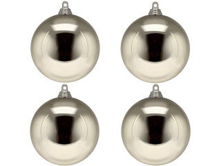 Weihnachtskugel B1 glanz taupe, Ø 10cm, 4 Stück