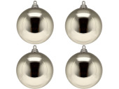 Weihnachtskugel B1 glanz taupe, Ø 10cm, 4 Stück