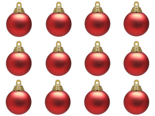 Weihnachtskugel B1 matt rot, Ø 4cm, 12 Stück