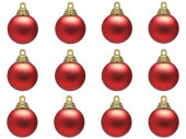 Weihnachtskugel B1 matt rot, Ø 4cm, 12 Stück