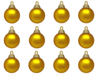 boule de Noël B1 mat or, Ø 4cm, 12 pcs.