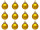 boule de Noël B1 mat or, Ø 4cm, 12 pcs.